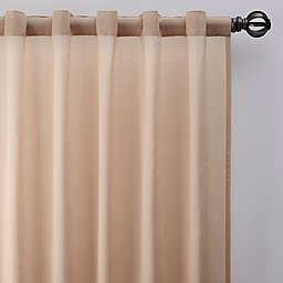 Turkish Cotton 95-Inch Sheer Rod Pocket/Back Tab Window Curtain Panel in Linen (Single)