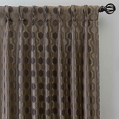 Verde 63-Inch Pinch Pleat Window Curtain Panel in Mocha (Single). View a larger version of this product image.