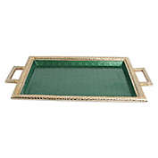 Julia Knight&reg; Florentine Gold 23-Inch Handled Tray in Emerald