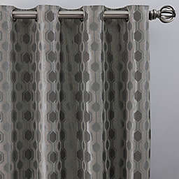 Verde 84-Inch Grommet Window Curtain Panel in Silver/Blue (Single)