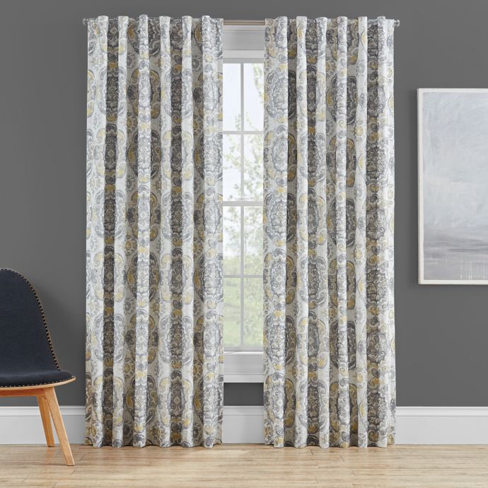Clarey Floral Rod Pocket 100 Blackout Window Curtain Panel Bed
