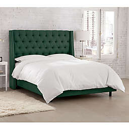 Skyline Furniture Tufted Linen Furniture Collection in Conifer Green