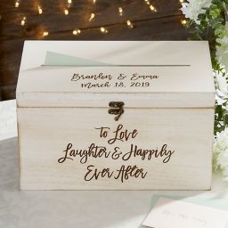 Personalized Wedding Card Box With Lock