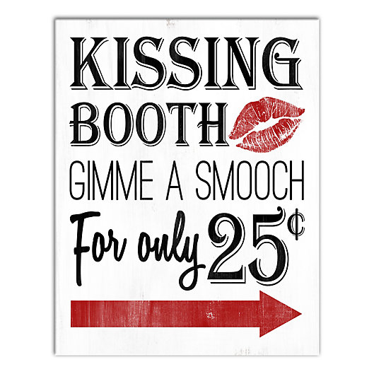 Alternate image 1 for Designs Direct Kissing Booth 11-Inch x 14-Inch Canvas Wall Art in Red