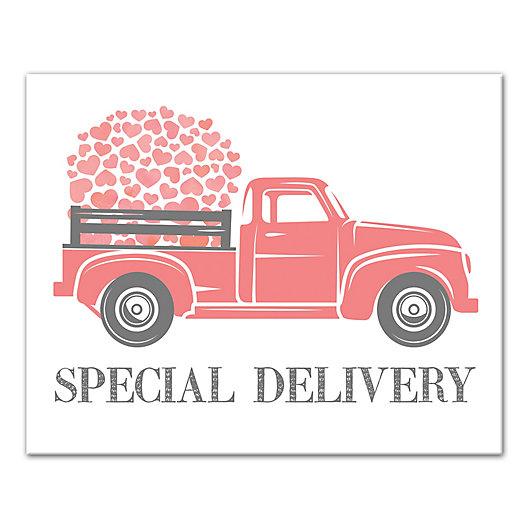 Alternate image 1 for Designs Direct Valentine Heart Special Delivery Truck 10-Inch x 8-Inch Wall Art in Pink