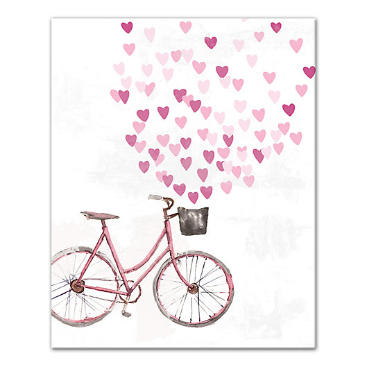 Alternate image 1 for Designs Direct Bike With Hearts 16-Inch x 20-Inch Canvas Wall Art