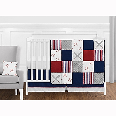 Sweet Jojo Designs&reg; Baseball Patch Crib Bedding Collection. View a larger version of this product image.