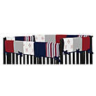 Alternate image 2 for Sweet Jojo Designs&reg; Baseball Patch Long Rail Guard Cover in Red/White/Blue