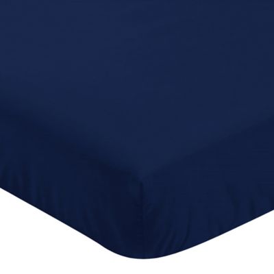 navy blue fitted crib sheet