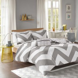 Mi Zone Libra Duvet Cover Set In Grey Bed Bath Beyond