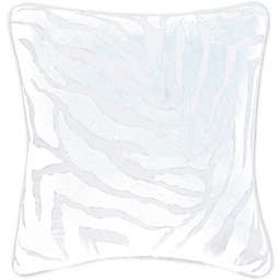 Coastal Life Luxe Shelly Zebra Square Throw Pillow in Blue