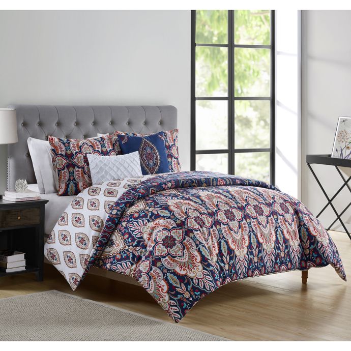 Vcny Home Kensington Reversible Duvet Cover Set Bed Bath Beyond