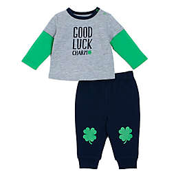 babyGEAR® "Good Luck Charm" T-Shirt and Pant Set in Green