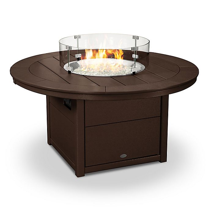 Polywood 48 Inch Round Fire Pit Table, Round Fire Pit Table