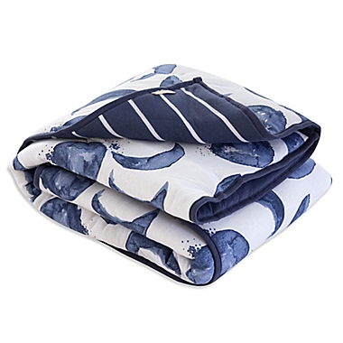 Burt&#39;s Bees Baby&reg; Hello Moon Organic Cotton Reversible Quilt in Indigo. View a larger version of this product image.