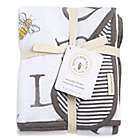 Alternate image 1 for Burt&#39;s Bees Baby&reg; A-Bee-C Organic Cotton Receiving Blanket in Charcoal