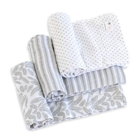 Burt's Bees Baby Boy Swaddle Blanket ~ Blue & White ...