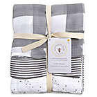 Alternate image 1 for Burt&#39;s Bees Baby&reg; Starry Eyes Organic Cotton Muslin 3-Pack Swaddle Blankets in Charcoal