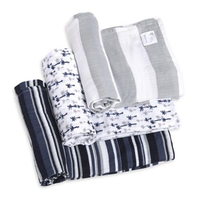 Burt's Bees Baby Boy Swaddle Blanket ~ Blue & White ...