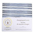 Alternate image 1 for Burt&#39;s Bees Baby&reg; Watercolor Stripe Organic Cotton Changing Pad Cover in Indigo