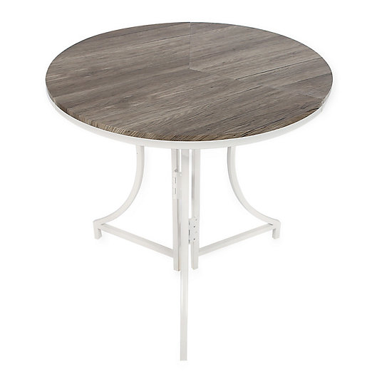 Round Wood Pattern Folding Table, Round Wood Card Table And Chairs