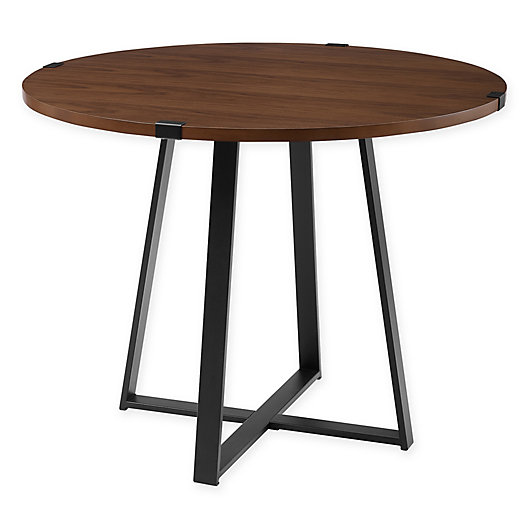 Round Metal Wrap Dining Table, 40 Inch Round Wood Pedestal Table