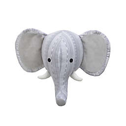 Nojo® Elephant Head 9-Inch x 11-Inch Plush Wall Decor in Grey