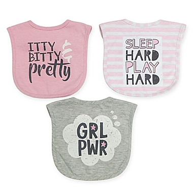 Neat Solutions&reg; 3-Pack Girl  Water Resistant Heather Infant Bibs in Pink Multi. View a larger version of this product image.