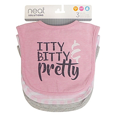 Neat Solutions&reg; 3-Pack Girl  Water Resistant Heather Infant Bibs in Pink Multi. View a larger version of this product image.