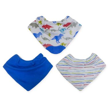 Neat Solutions&reg; 3-Pack Girls Bandana Bibs with Teether in Pink Multi. View a larger version of this product image.
