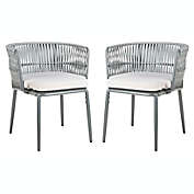 Safavieh Kiyan Rope Patio Chairs in Grey (Set of 2)