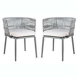 Safavieh Kiyan Rope Patio Chairs in Grey (Set of 2)