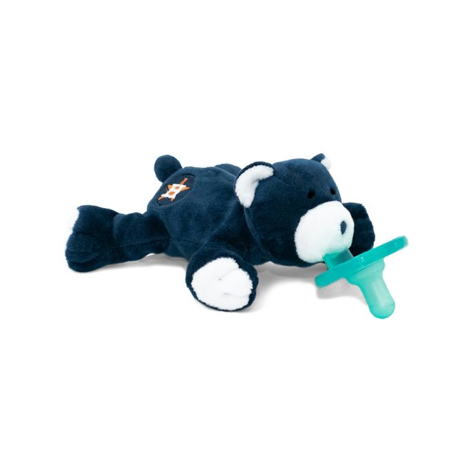 toy bear with pacifier