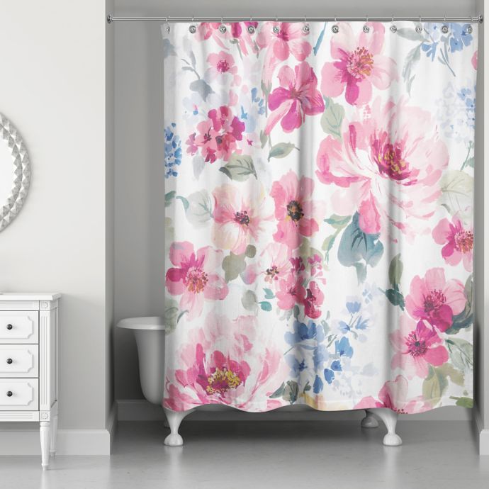 Designs-Direct-Watercolor-Floral-Shower-Curtain-in-Pink-...