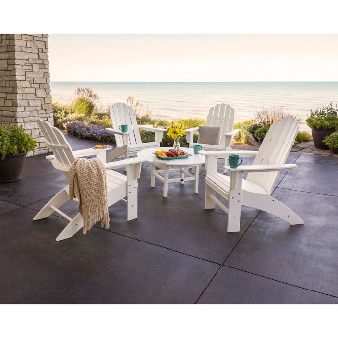 Polywood Vineyard 5 Piece Oversized Adirondack Patio Conversation