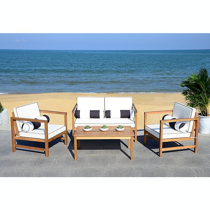 Safavieh Montez 4-Piece Outdoor Conversation Set with ... Safavieh Montez 4-Piece Outdoor Conversation Set with ... on Safavieh Outdoor Living Montez 4 Piece Set id=81316