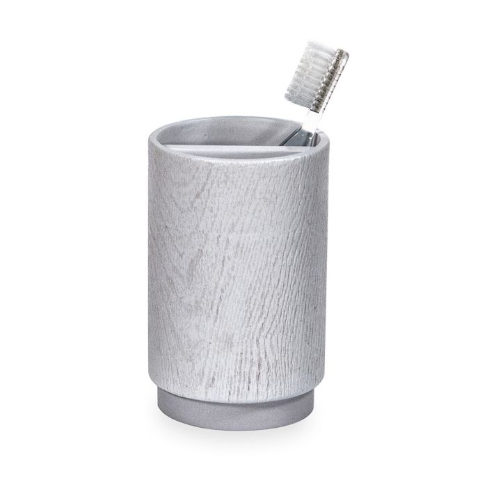 DKNY Wood Toothbrush Holder in Grey | Bed Bath & Beyond