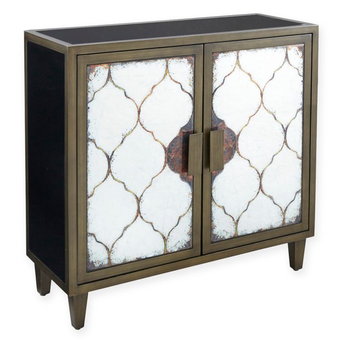 Madison Park Beaton Mirrored 2 Door Accent Chest In Bronze Black Bed Bath Beyond