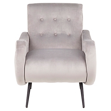 LumiSource&reg; Velvet Upholstered Rafael Chair in Silver. View a larger version of this product image.