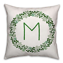 Designs Direct St. Patrick's Clover Initial Square Throw Pillow