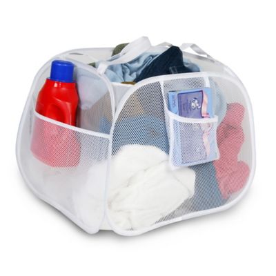 Square Pop-Up Laundry Basket in White