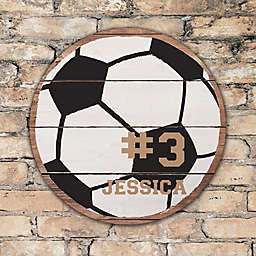 Soccer Ball 16-Inch Round Personalized Wood Sign