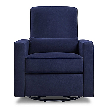 DaVinci Piper Upholstered Glider Recliner in Navy. View a larger version of this product image.