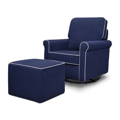 navy glider and ottoman set