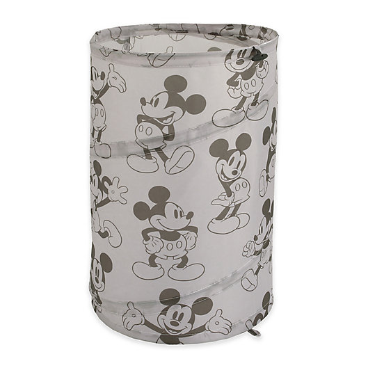 Alternate image 1 for Disney® Mickey Mouse Round Pop-Up Hamper in Grey