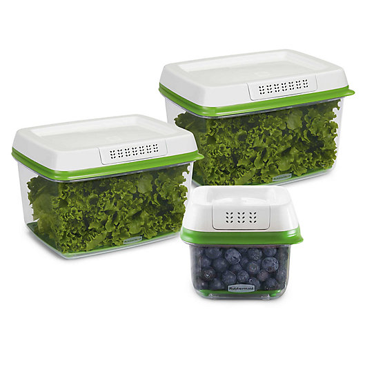 Alternate image 1 for Rubbermaid® FreshWorks™ 6-Piece Produce Saver Set in White