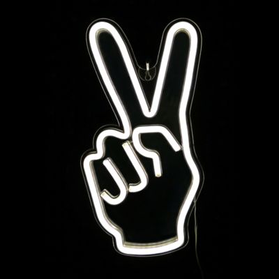 Art Neon 14 4 Inch X 8 12 Inch Led Peace Sign Wall Art Bed Bath