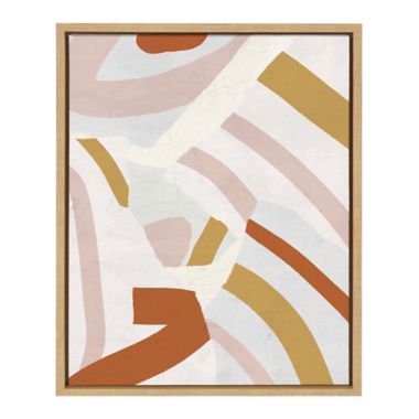 Uniek Pastel Ribbons 18-Inch x 24-Inch Framed Canvas Wall Art. View a larger version of this product image.