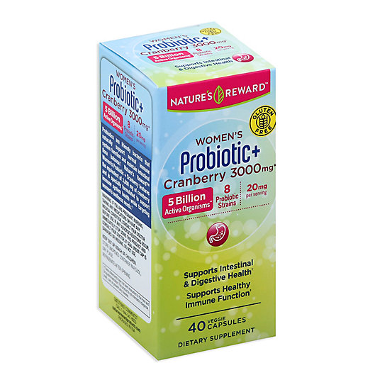 Alternate image 1 for Nature's Reward 40-Count 3000 mg Women's Probiotics + Cranberry Veggie Capsules