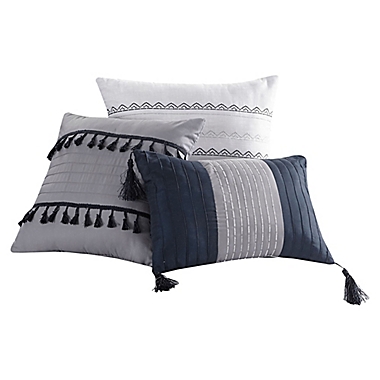 Hilden 10-Piece Queen Comforter Set in Navy/Grey. View a larger version of this product image.